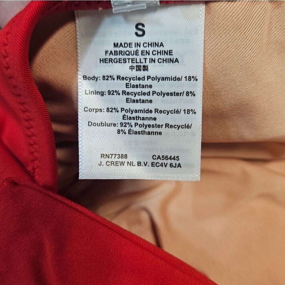 J. Crew Red Halter Tie Back Bikini Top Women's Small Swim Separates Beach Summer - Picture 5 of 6